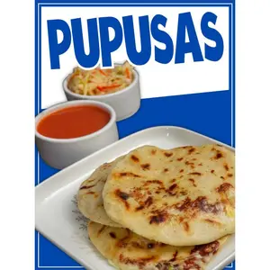 Pupusa sign Window Sticker Salvadorian Food Truck Concession Vinyl Restaurant