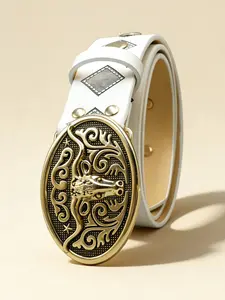 Trendy Western Cowgirl Belt, Rivet Denim Jeans Waistband, Versatile Fashion Accessory for Women & Girls, Perfect Fit Design