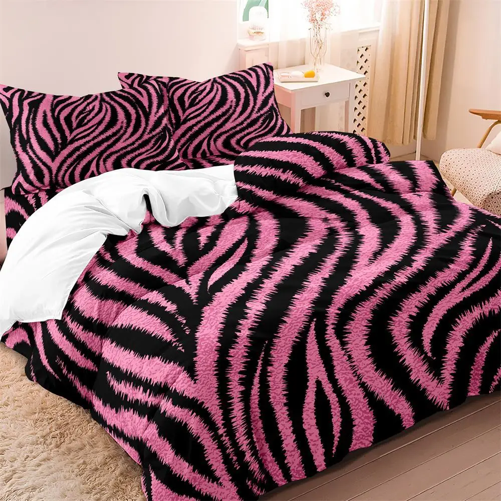Zebra Print Duvet Cover & Pillowcase Without Filler (1 Set), Soft Breathable Bedding Set, Bedding Supplies For Home Bedroom Hotel And Dormitory