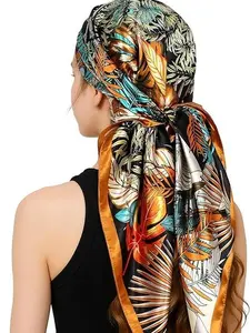 Head Scarf for Women Like Silk Satin Scarf for Hair Wrapping at Night Bandana Square Scarf for Sleeping 35 Inch