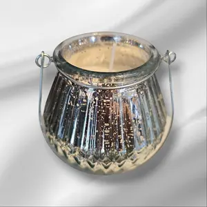 Silver Sparkle Aroma Therapy Candle - Elegant Design for Relaxation and Healing