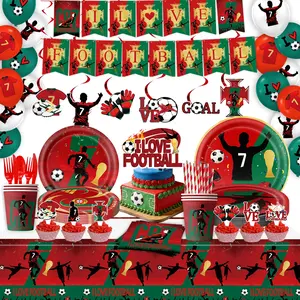 2026 World Cup Ronaldo Theme Football Party Supplies, Disposable Paper Plates and Cups, Perfect for Soccer Fans, Model Xinghao Xy009