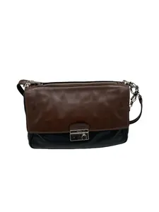 Pre-owned PRADA Vintage Two Tone Leather Flap Lock Crossbody Bag/WJ04226535 /6535