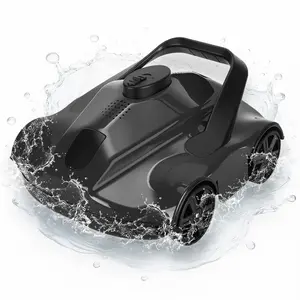 [FLASH SALE] Garvee Cordless Robotic Pool Cleaner with 130-Min Runtime & Self-Parking, Powerful Filtration, Easy-Use Pool Vacuum for Above-Ground Pools up to 860 Sq.Ft, Black