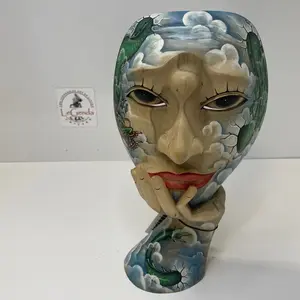 Dragon Sky Wood Mask Sculpture Handmade