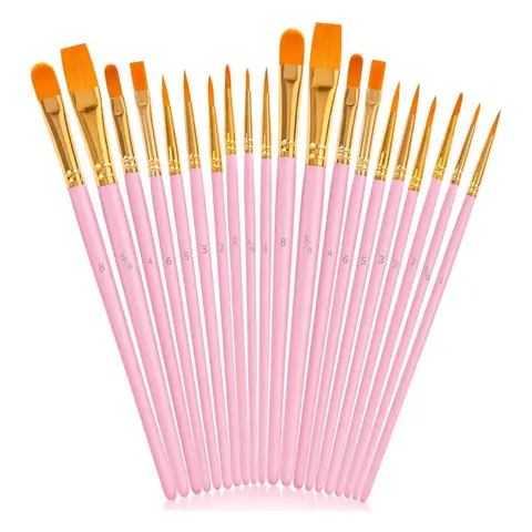 Multi-tip Artist Paint Brush Set, 20pcs/set Professional Paint Brush Set, Watercolor Paint Brushes, Craft Paint Brushes, Art Supplies, DIY Painting Supplies for Acrylic Painting, Oil Painting, Watercolor Painting, Painting Tool