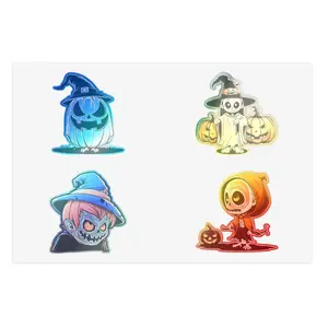 Grombles Halloween Creature Die-Cut Stickers: Premium Digital Art for Spooky Season Decor