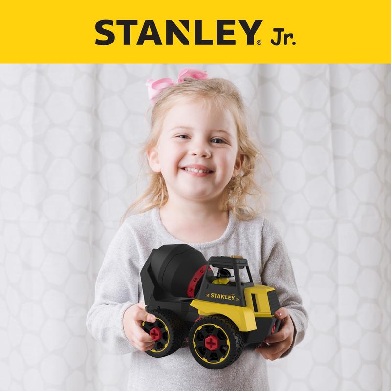 Stanley Jr Take Apart Cement Mixer Kit for Kids 23 PCS STEM Toy with Tools and Instructions for Ages 3+ Years Educational Construction Equipment