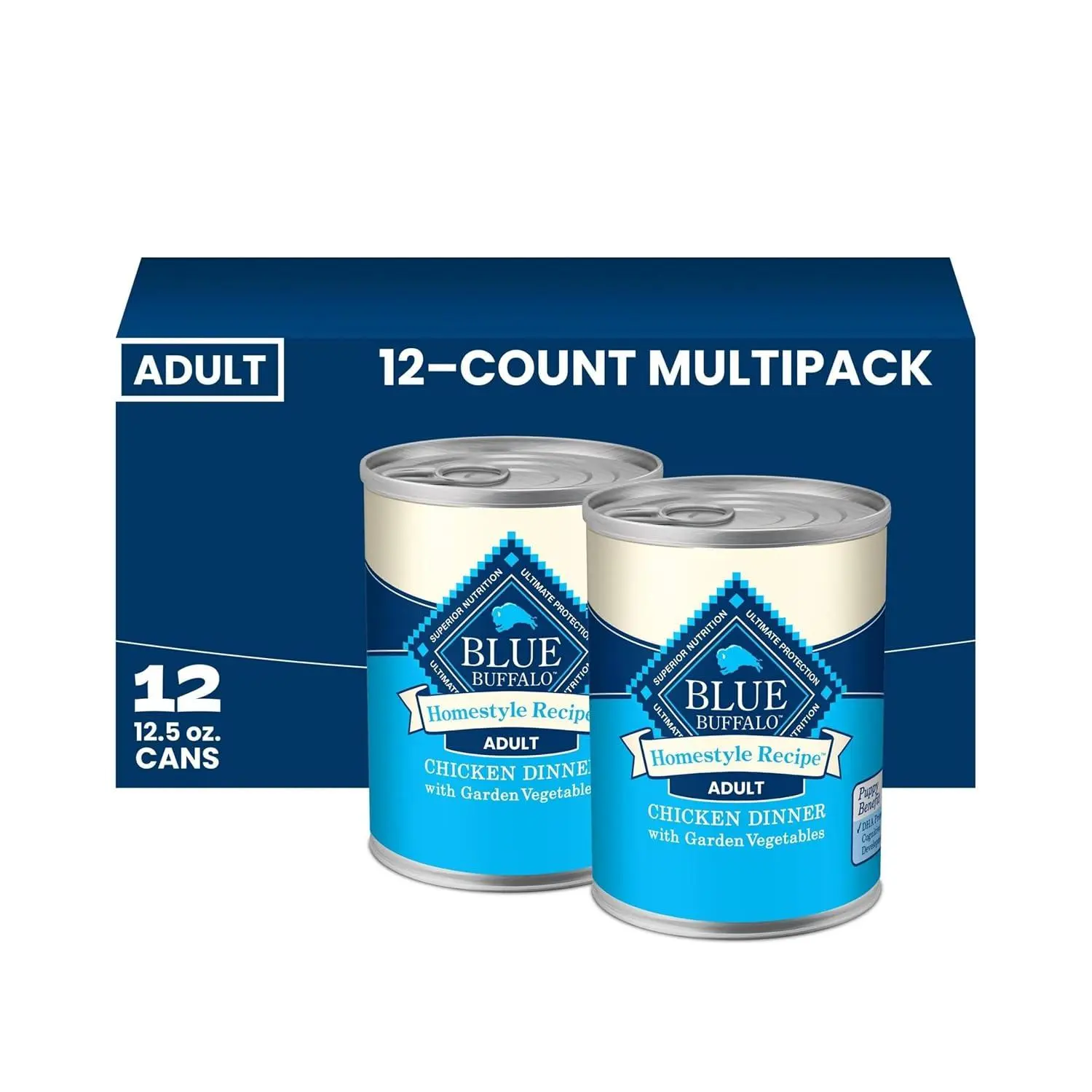 Blue Buffalo Homestyle Recipe Variety Pack Wet Dog Food, 12.5 oz, 6 ct | Turkey & Lamb Dinner (3 of Each), No Chicken By-Product, Corn, Wheat, or Soy