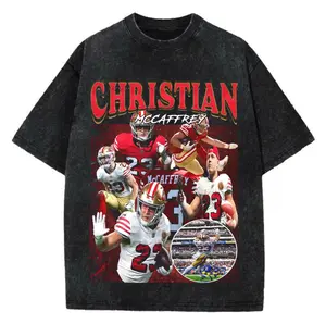 Christian Mccaffrey Vintage 90s T-Shirt, San Francisco Graphic Tee, Retro Football Wash Shirt, Sport Bootleg Gift for Fan