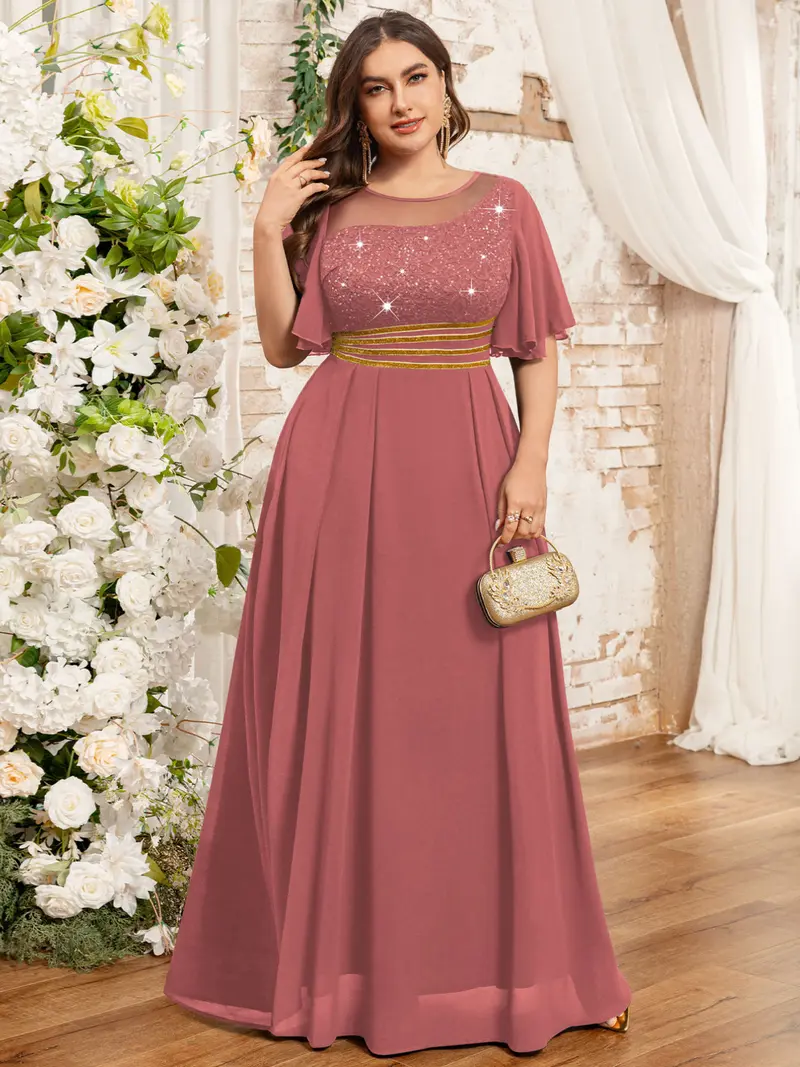plus size formal dresses rose gold - TikTok Shop