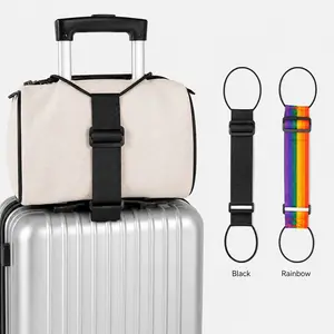 2 Pack Adjustable Luggage Strap Bag Holder for Suitcase, Elastic Travel Bag Securing Strap for Carry-On, Tote, Shopping Bag and Duffel Bag
