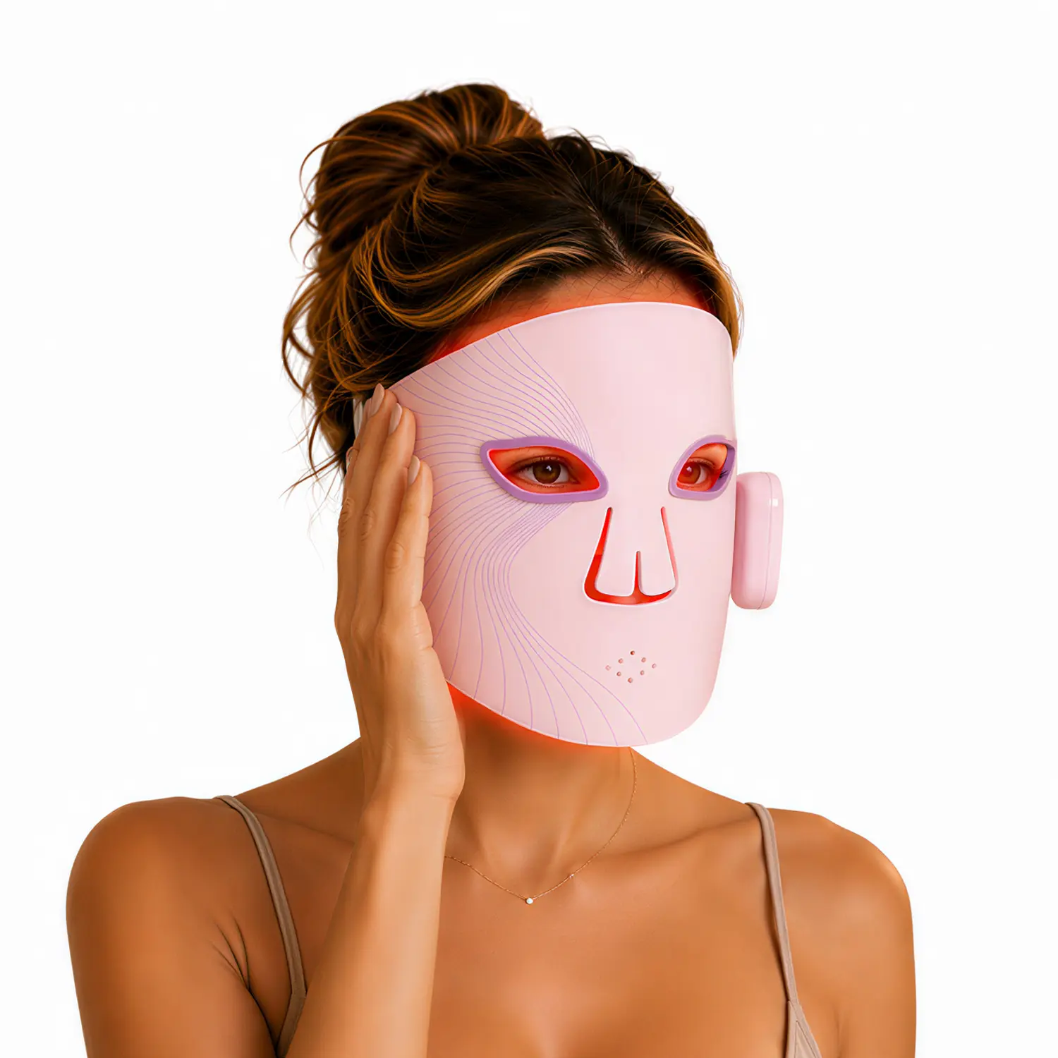 Weilisi Red Light Therapy for Face 4 Modes Cordless Face Mask | 850nm NIR LED Light for Wrinkle&Acne,Timing &Brightness Adjustable, 3 Brightness+Timer