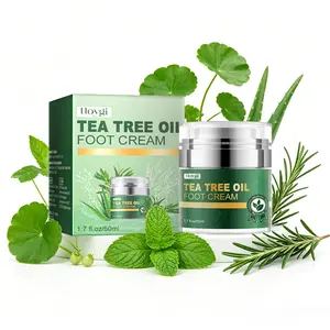 Tea Tree Oil Foot Cream Moisturizing Balm for Dry Cracked Feet Softening Nourishing Foot Care Cream for Rough Heels Dry Skin Daily Foot Care 50g