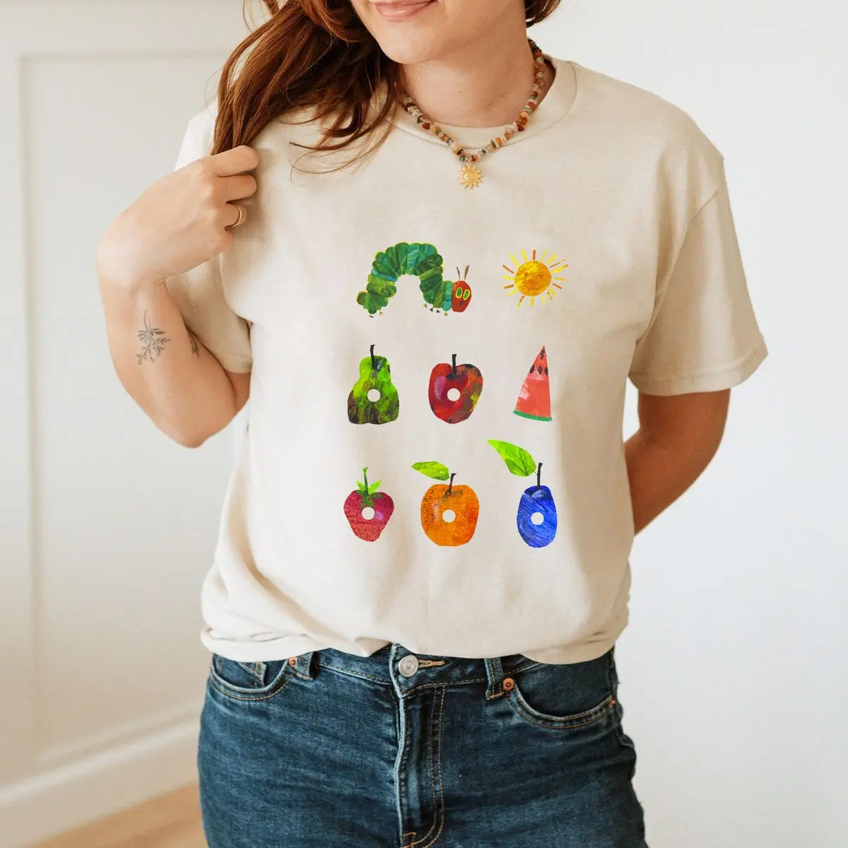 Caterpillar Shirt, Very Hungry Caterpillar Shirt, Book Lover Gift, Bookish Shirt, Hungry Caterpillar Fruits, Unisex, Book T-Shirt