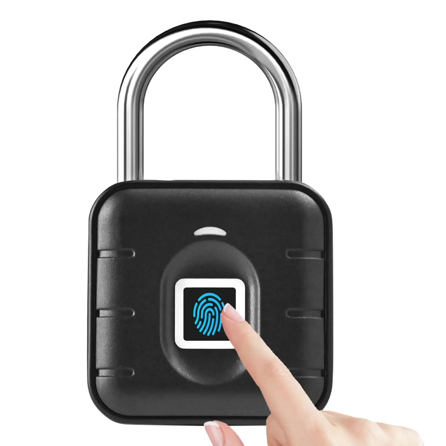 Waterproof Keyless Fingerprint Padlock with BLE, Stainless Steel Padlock Body, Outdoor Gate/Door/Gym Storage Locker Lock - Black,sohochic