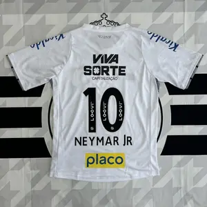 2526  Home White No 10 Neymar Jr Vintage Soccer Jersey Barclays Premier League