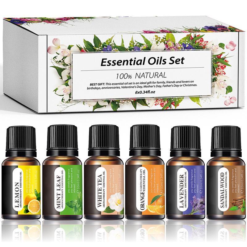 Essential Oils Set - 10ML Aromatherapy Kit for Diffuser Humidifier Massage Soap Candle Making 5mL Healthcare Wellness Gifts for Birthday Thanksgiving Christmas
