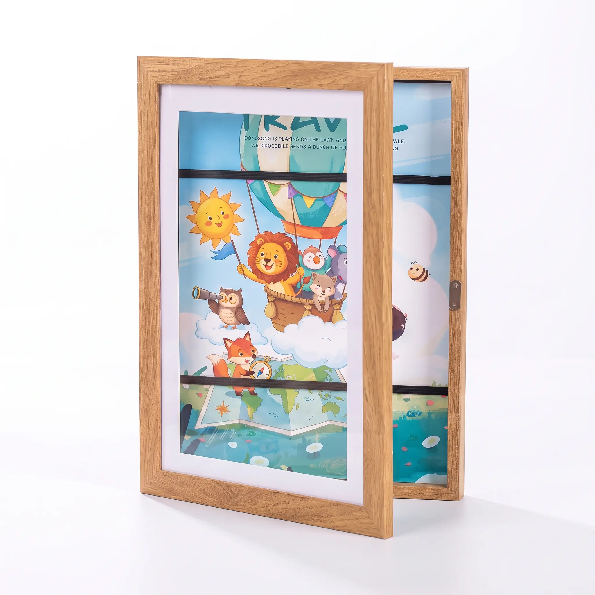 Modern Changeable Natural Artwork Frame 1 Pack - Magnetic Front Door Holds 100 Art Pieces, 8.5x11 in Letter Size with Mat or 10x12.5 in Without Mat, Built-in Keyholes for Hanging - Gift for Room Decor
