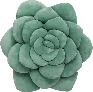 Succulent Pillow - Hand-Stitched Plush Decorative Throw Pillow, Plant and Flower-Shaped Cushions for Bedroom and Home Décor, 19.7in/50CM.