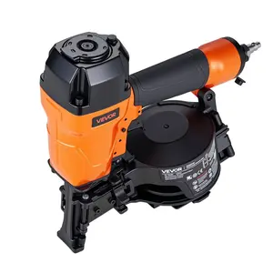 VEVOR Air Roofing Nailer CN45C, 3/4 to 1-3/4 15 Degree Roofing Nail Gun with Two Firing Modes Tool-Free Depth Adjustment, 70-110 PSI Pneumatic Coil Nailer for Asphalt Shingles, Roof Sheathing