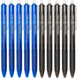 Retractable Erasable Gel Pens Clicker, Fine Point(0.7mm), Make Mistakes Disappear,5 Black & 5 Blue Gel Ink Pen for Drawing Writing Planner and School Supplies