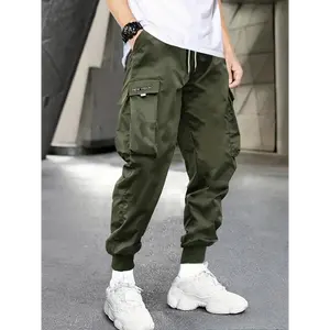 Plus Size Men's "New Version" Print Cargo Joggers Fashion Casual Cargo Pants, Men's Clothing