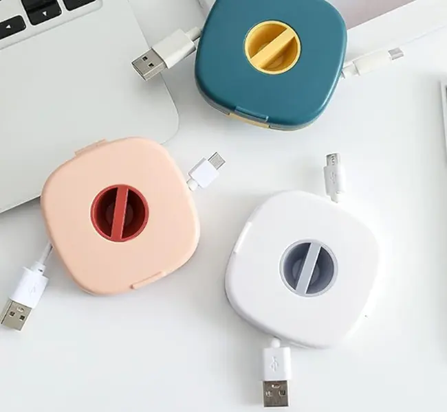 Round, Retractable, Portable Cable Management Organizer - 3pcs/4pcs Flexible Home Office Storage Accessory for Desk Organization