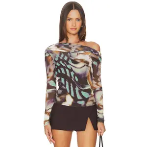 AFRM Barry Top in Feather Swirl