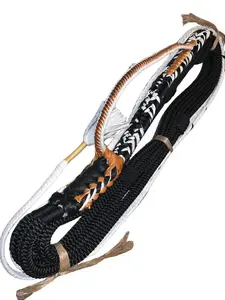 Black & White Poly PRO 9/7 RH - 3/4 x 3/4" EPT Bull Ropes Rodeo Rider 16' with 60 Day Warranty and American Style Hard Handle Texture