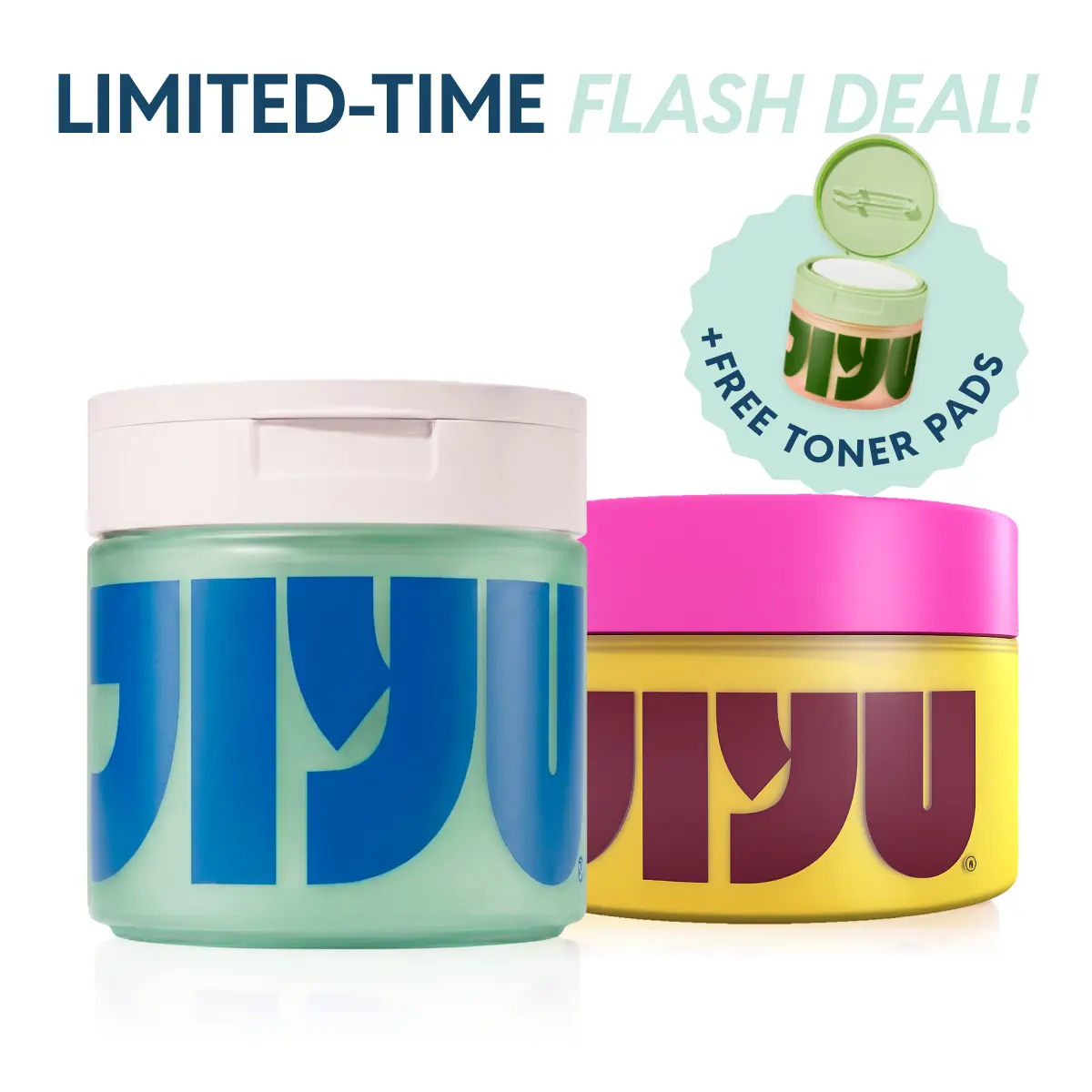NEW! JIYU Clarify & Restore Duo - Exfoliating Cleansing Polish Pads + NAD+ Anti-Aging Moisturizing Cream for Fine Lines, Dark Spots, Texture & Dryness with AHA BHA PHA Complex, NAD+, Ceramide NP, Hyaluronic Acid & Niacinamide - Korean Skincare Set