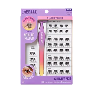 Impress Falsies Self Adhesive Eyelashes, 36 Lash Clusters - Classic Volume