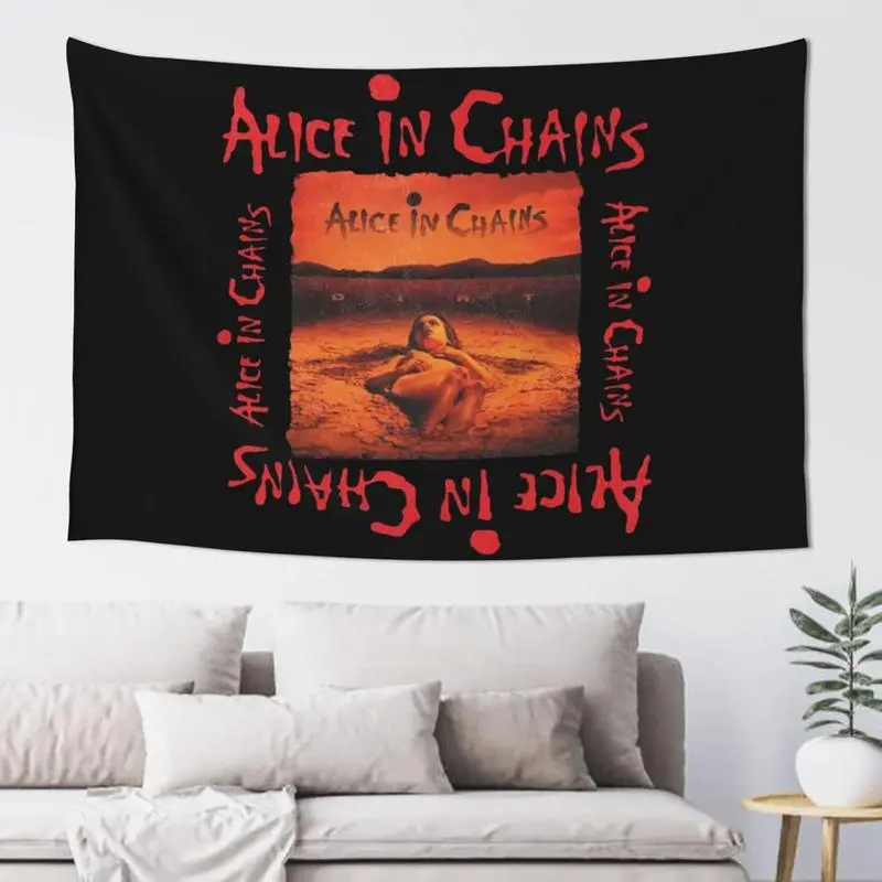 Alice Music-Inspired Chains Lace Artistic Tapestry - Vintage Home Decor, Durable Fade-Resistant Designer Print, 60in*90in Multi-Size Indoor Wall Hanging, Hand-Washable, Wedding Gift for Apartments, Tapestry Style Table Curtain Decoration