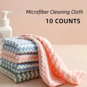 10-pack Ultra-Soft Microfiber Dish Cloths: Super Absorbent & Machine Washable Towels For Kitchen, Bathroom, Car & Window Cleaning