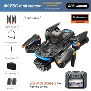 8K camera drone, equipped with global positioning system, dual batteries, 5G WiFi, brushless motor, foldable design, four-axis structure, intelligent obstacle avoidance, suitable for beginners to use