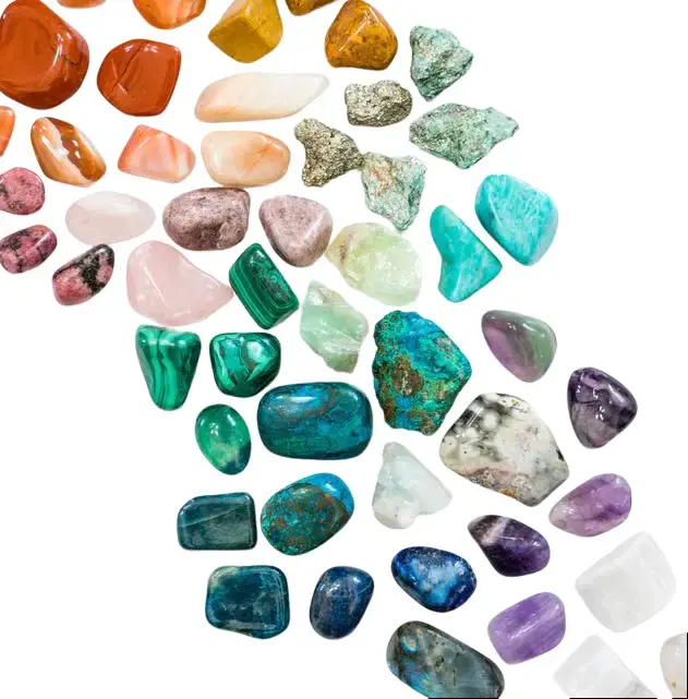 Natural Stone Beads - Assorted Sizes, Assorted Shapes, Intention Beads for Jewelry Making, Crystal Home Decor with Focus, Self Love, Clarity, Grounded Benefits, Protection