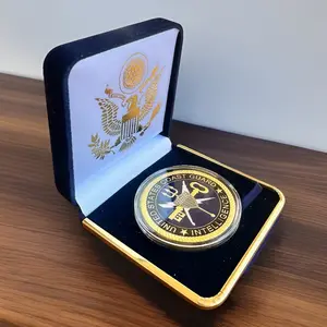 US COAST GUARD INTELLIGENCE Challenge Coin With Blue Velvet Case. Fast Shipping!