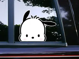 Cute White Dog Puppy Peeker Peeking Peekabo Car Decals iPad Stickers Waterproof Weatherproof Classic Characters Wall Decorative Stickers