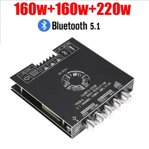 ZK-HT21 160Wx2+220W Bluetooth 2.1 Amplifier Board - HiFi Subwoofer Module with Treble/Bass Control