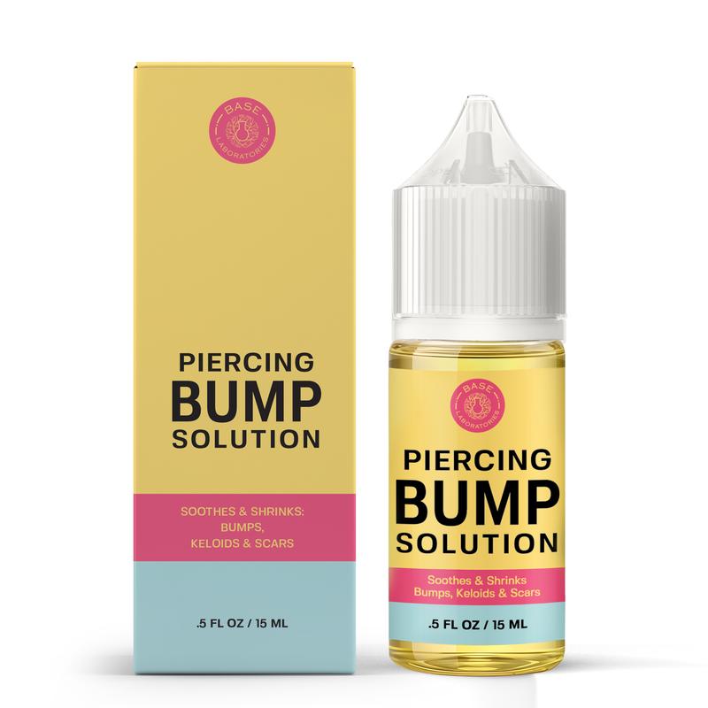 Base Laboratories Piercing Bump Solution - Soothing Essential Oil for Piercing Bumps Keloids & Scars - 15ml Gentle Blend with Rosemary Tea Tree for Nose Ears Body Piercings