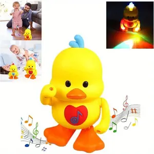 Dancing Duck Toy, Duck Dancing Musical Interactive Toy, Walking Duck Baby Robot, Electric Dancing Duck Toy Baby Musical Toys, Cute Singing Walking Duck Toys with Music LED Lights