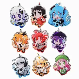 9 Ops Vocaloid Gradient Acrylic Keychains - Adachi Rei, Teto, Defoko, Momone Momo, Miku Cutest Bag Charms