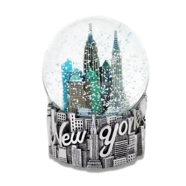 Silver Cityscape "NEW YORK" Snow Globe | NYC Snow Globe | New York Gift (3 Sizes)
