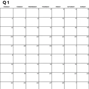 Plan Your Year: 2025 Quarterly Calendar Goal Setting