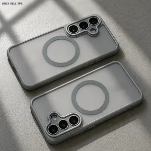 Luxury Matte Translucent Magnetic Wireless Charge Phone Case Compatible with Samsung A57 A37 A56 A36 A16 A17 A26 S26 Ultra S25 FE S24 Ultra S23 Ultra Series, with Camera Lens Protector, Perfect Holiday Mother'S Day Gift