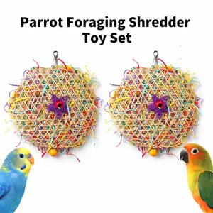 2PCS Bird Parrot Foraging Chew Hanging Toy, Suitable for Small Parrots, Parakeets, Conures, Cockatiels, Love Birds, Bird Cage Toy