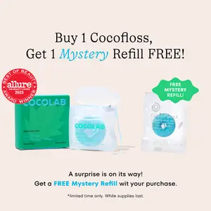 COCOLAB Delightful Mint Dental Floss - Award-Winning, 500+ Woven Fibers, Coated in Coconut Oil for Freshness & Plaque Removal - 33 Yd, 2-Month Supply