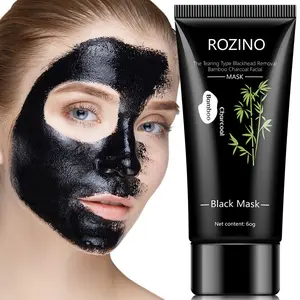 ROZINO 2-Pack Unisex Bamboo Charcoal Peel-Off Black Mask, Skincare Face Care Product for All Skin Types - Deep Pore Cleansing, Moisturizing, Youthful Skin Repair, No-Tear Formula tiktokshopspringglowup