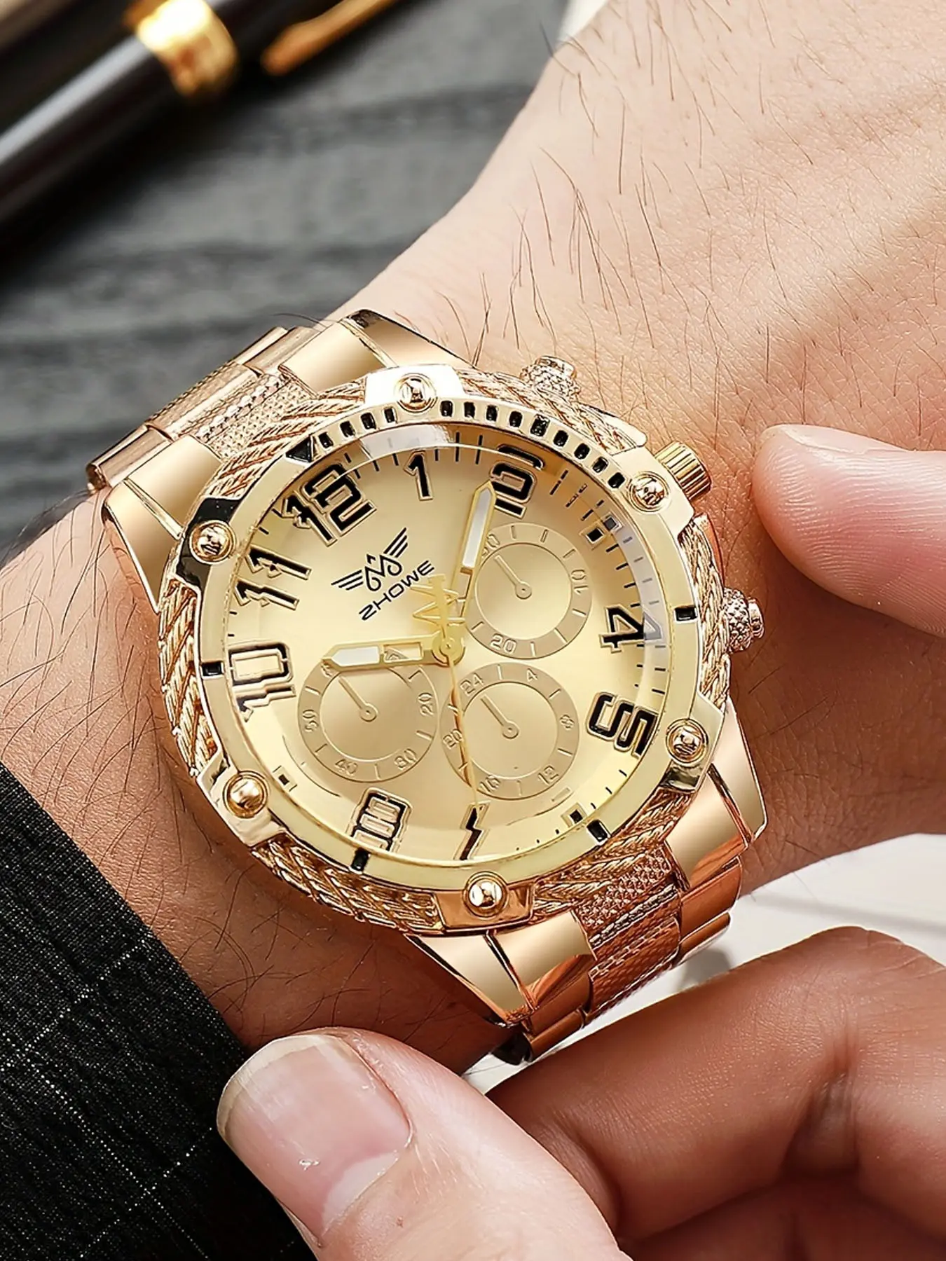 Men's business fashion stainless steel quartz watch Business Fashion Watches Fashionable Wristwatch Fashionable Stylish Watch Quartz Analog Wristwatch Analogue Quartz Watch