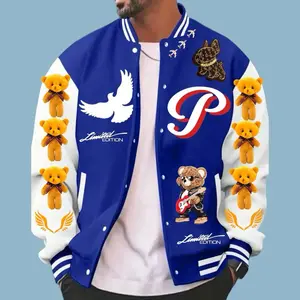 Prevail Always Iconic Varsity Jacket Limited Edition Blue with Teddy Bear Design and Exclusive Accents